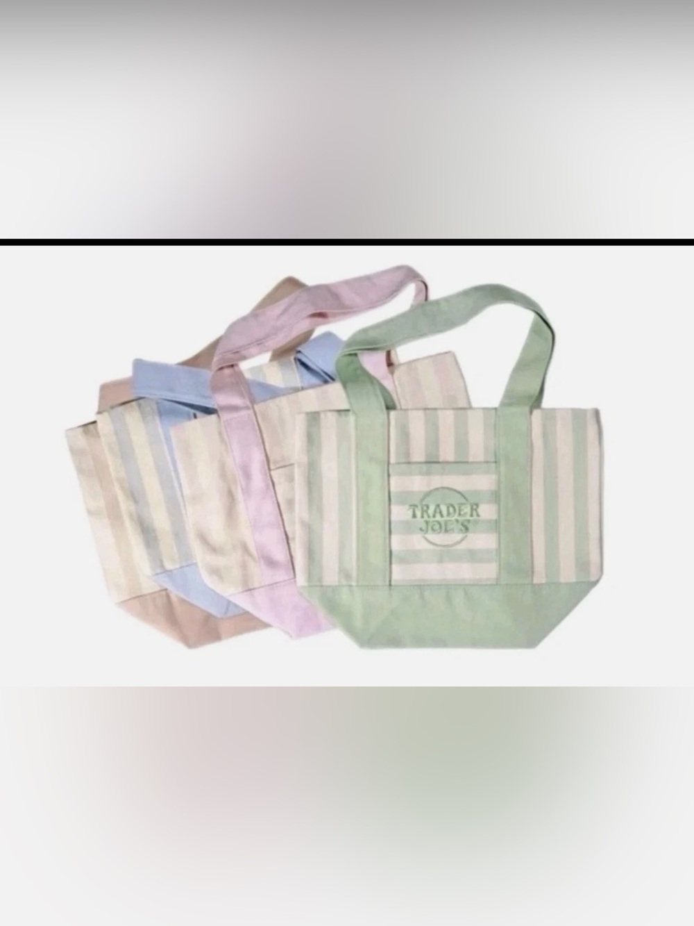 Trader Joe’s Striped tote bags set of 4